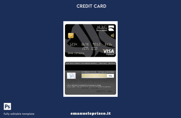 modello di carta platino per visto bancario Bank Albilad in stile verificato del